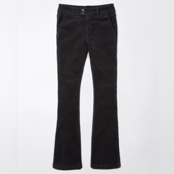 American Eagle NWT High-Rise Kick Boot Corduroy Jeans – Onyx Gray Charcoal , 8 - Picture 4 of 5